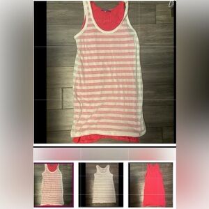 3 ways to wear; 2 piece- 1 pink and 1white size M dress or coverup combo